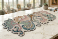 Multicolor Beaded Floral Table Runner / Lixra