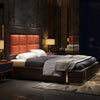 Stylish Quilted Leather Upholstered Bed with Headboard / Lixra