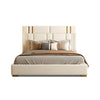 Contemporary Style Gold Plated Leather Bed / Lixra