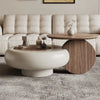 Minimalist Cream Round Wooden Coffee Table / Lixra