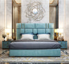 Modern Rectangular Velvet Fabric Upholstered Bed / Lixra