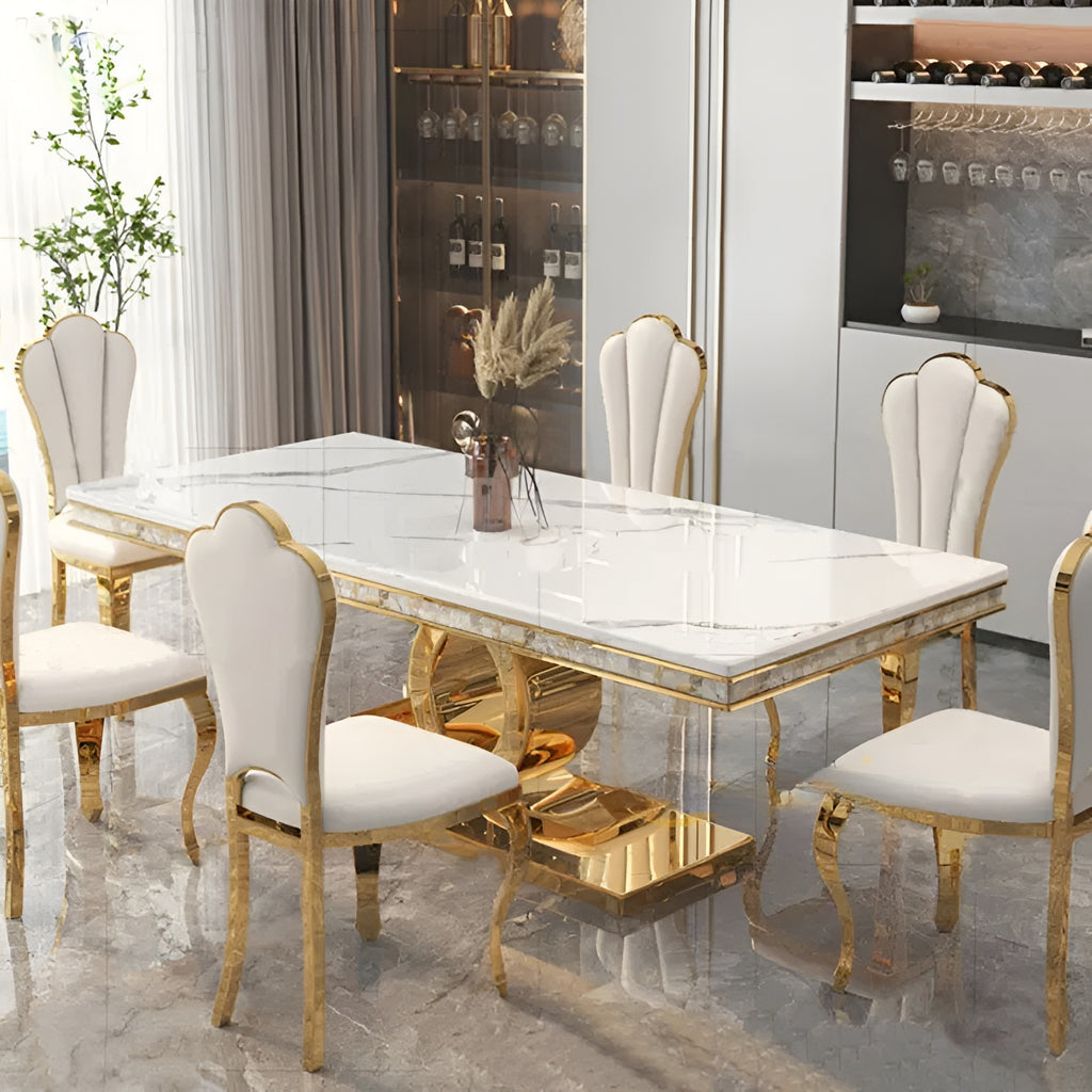 Modern Delectable Marble Dining Table Set / Lixra