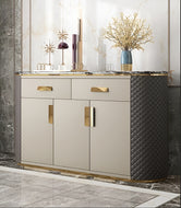 Luxurious Marble-Top Buffet Table with Storage