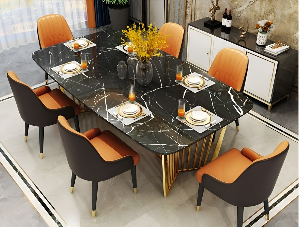 Marvelous Marble Dining Table Set for 6 / Lixra