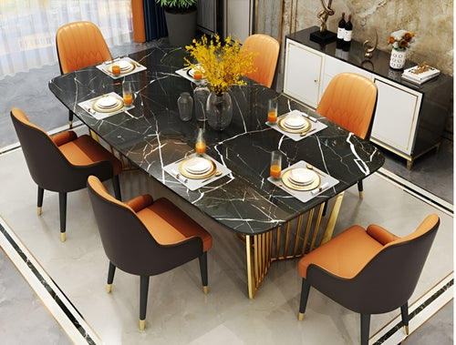 Marvelous Marble Dining Table Set for 6 / Lixra