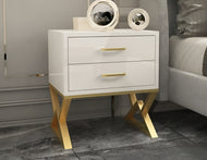 Set Of 2 Glossy Tabletop Storage Night Stand / Lixra