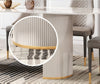 Light Finish Marble Dining Table Set / Lixra