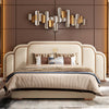 Luxurious Modern Leather Bed With Gold Accents / Lixra