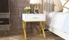 Set Of 2 Metallic Glossy Wooden Bedside Night Stand / Lixra