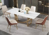 Fine Rectangular Marble Dining Table Set / Lixra