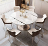 Extendable Round Rectangle Dinning Table-Set / Lixra