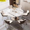 Celestial Modern Extendable Round Rectangle Dinning Table Set / Lixra