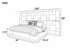 Contemporary Designed Glossy Finish Leather Bed