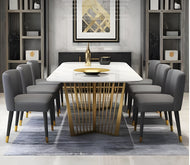 Contemporary Marble Top Dining Table Set / Lixra