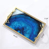 Agate-Inspired Coffee Table Tray With Gilded Handles/ Lixra