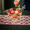 Gold-Plated Ornate Tree Glass Fruit Bowl/ Lixra