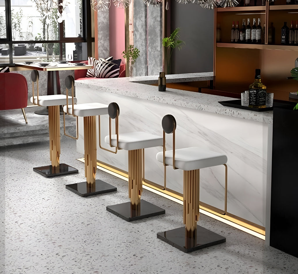 Adjustable Candid Leather High Raised Barstools Set / Lixra