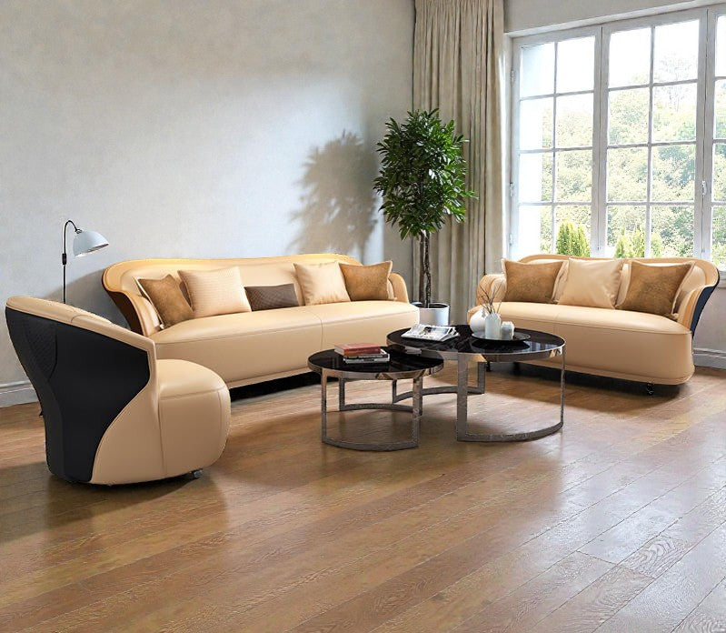 3-Pcs Indoor Luxury Leather Sofa Set / Lixra