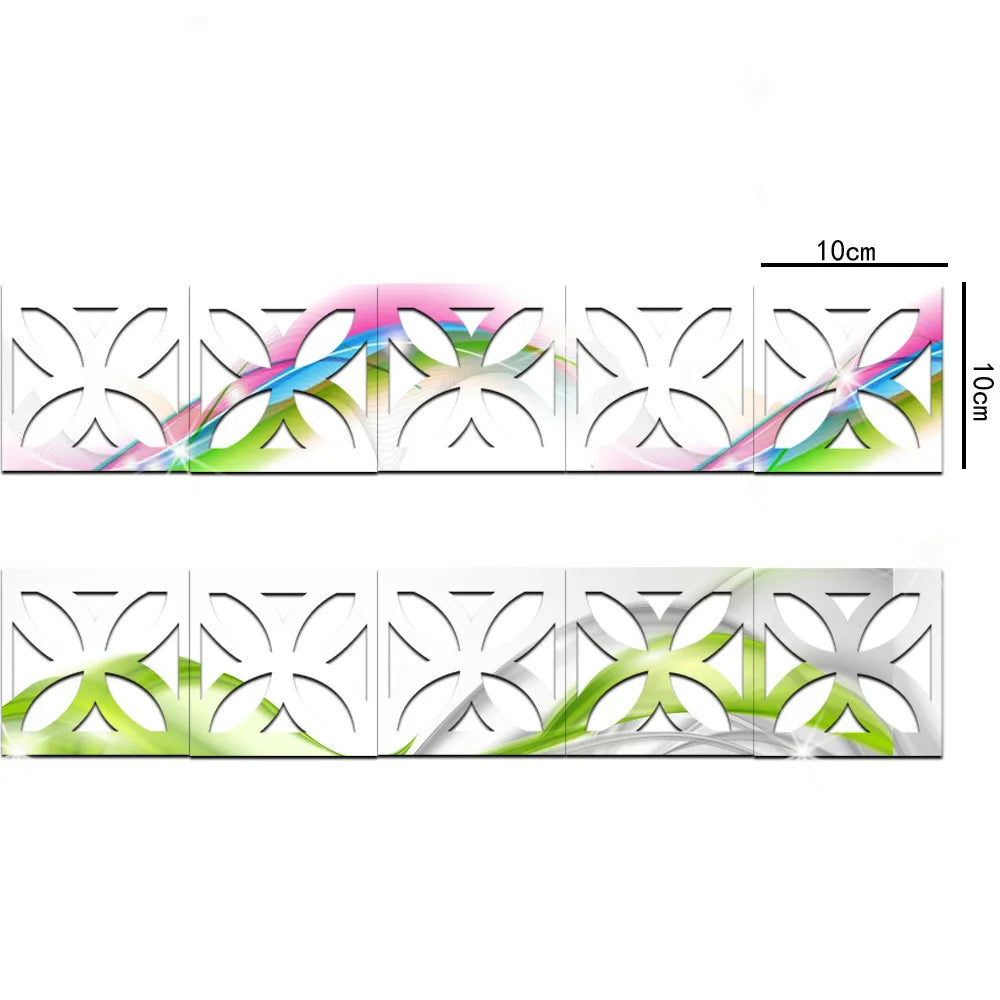 Reflective Acrylic Tiles Wall Stickers / Lixra