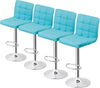 Set of 4 Height Adjustable Swivel Leather High-Raised Stool / Lixra