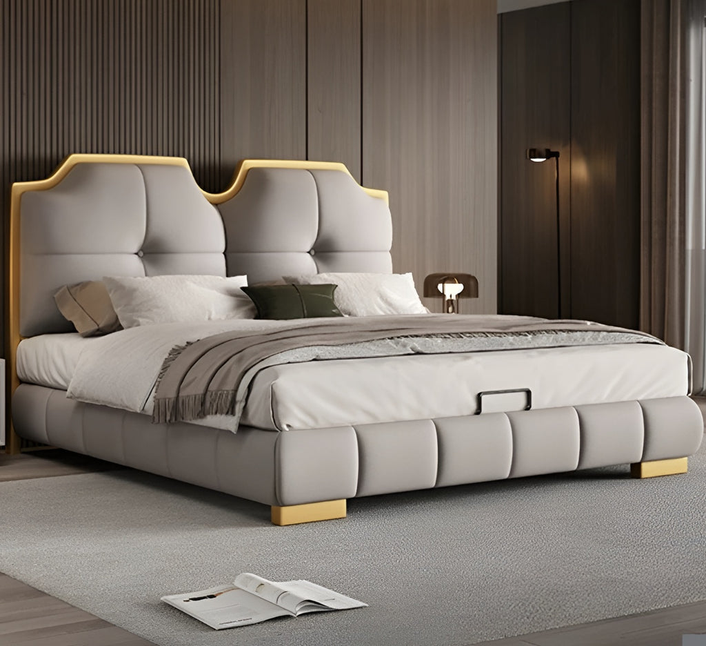 Luxurious Modern Leather Bed / lixra