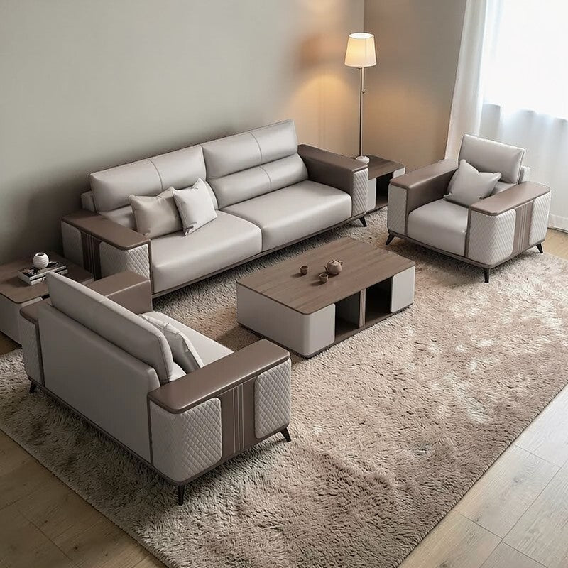 3-Piece Indoor Leather Upholstery Sofa Set / Lixra