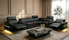 Modern L-Shaped Power Recliner LED Leather Sofa / Lixra