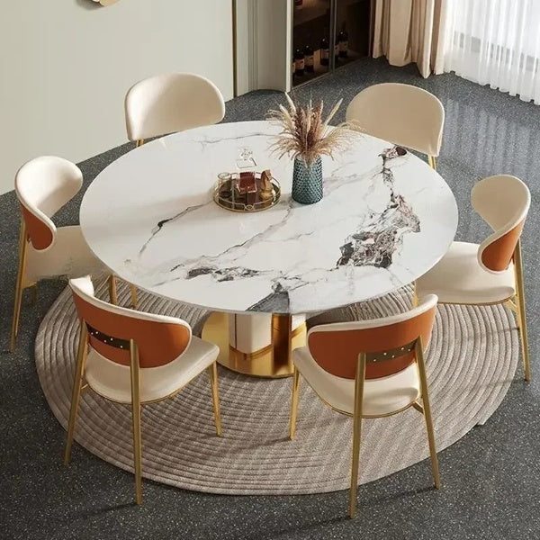 Luxotic Modern Marble-Top Round Dining Table / Lixra