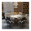 Round Marble Dining Table Set with Lazy Susan / Lixra