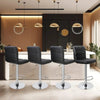 Set of 4 Height Adjustable Swivel Leather High-Raised Stool / Lixra