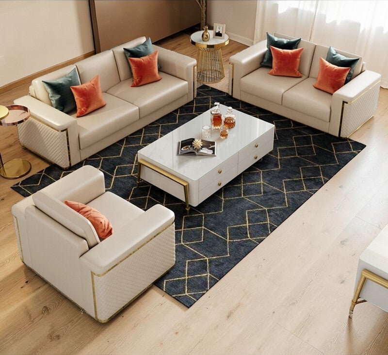 Modern Luxurious Leather Sofa Set / Lixra