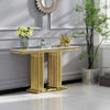 46.85" Rectangular Marble Top Double Pedestal Accent Table / Lixra
