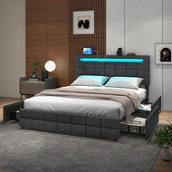 Sumptuous Queen Size Bed with LED / Lixra