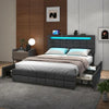 Sumptuous Queen Size Bed with LED / Lixra