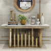 Golden Finish Accent Table for Living Room / Lixra