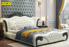 European Button Tufted Leather Bed / Lixra