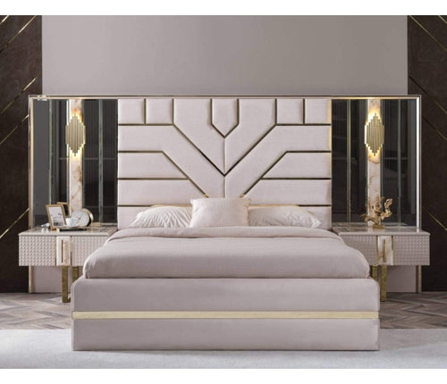 Modern Luxurious Fabric Bedroom Set / Lixra