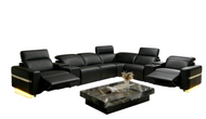 Modern L-Shaped Power Recliner LED Leather Sofa / Lixra