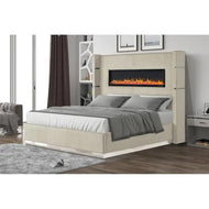 Velvet Upholstered King Size Bed / Lixra