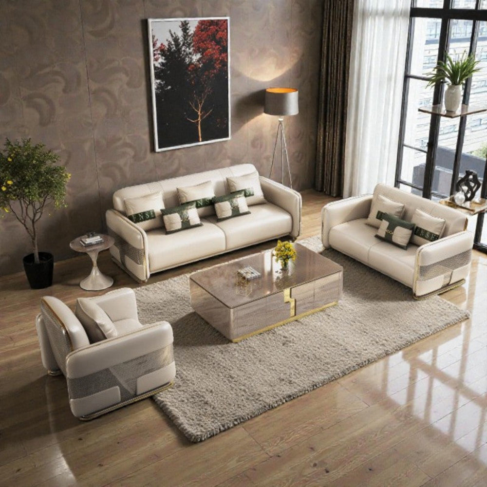 Luxury Design Leather Upholstery Sofa Set / Lixra