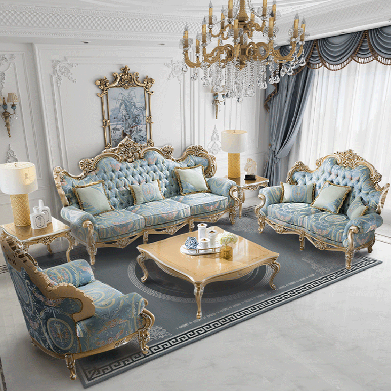 Liville European Floral Carved Sofa Set / Lixra