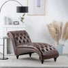 Diamond Tufted Leather Finish Chaise Lounge / Lixra
