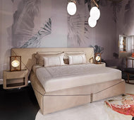 Fabric Upholstered Modern Bed with Headboard / Lixra