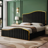 Aesthetic Velvet Upholstery Queen-Size Bed / Lixra