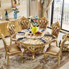 Antique European Round Marble Dining Table Set / Lixra