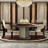 Solid Wood Round Dining Table Set with Lazy Suzan