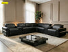 Modern L-Shaped Power Recliner LED Leather Sofa / Lixra