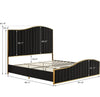 Aesthetic Velvet Upholstery Queen-Size Bed