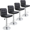 Set of 4 Height Adjustable Swivel Leather High-Raised Stool / Lixra