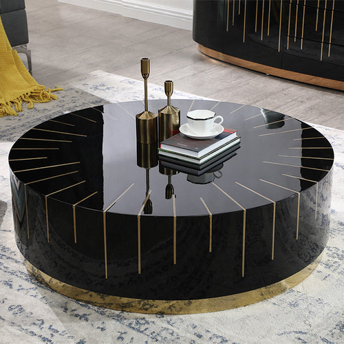 Circular Wooden Modern Coffee Table for Living Room / Lixra